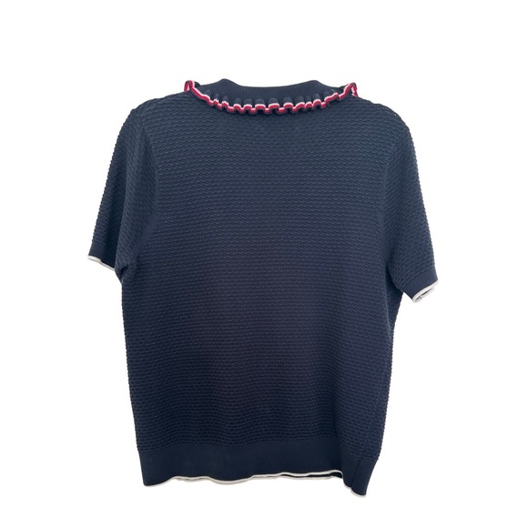 Tommy Hilfiger Women's Large L/G V V Neck Navy Knit Sweater - Picture 2 of 3